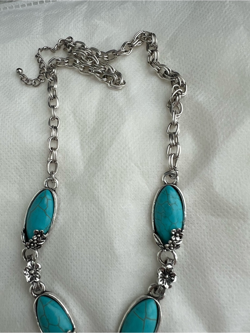Turquoise Stone Silver-Tone Necklace, Bracelet & Earrings Set - Picture 5 of 11